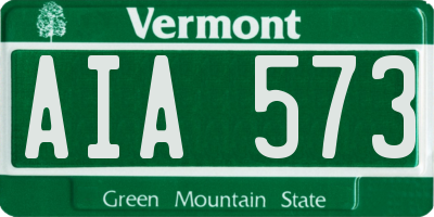 VT license plate AIA573