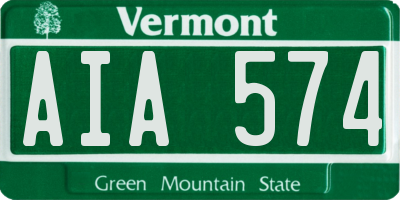 VT license plate AIA574