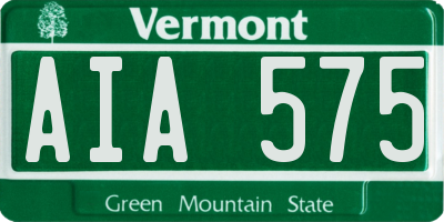 VT license plate AIA575