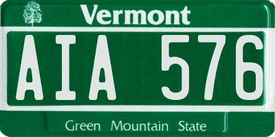 VT license plate AIA576