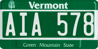 VT license plate AIA578