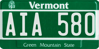 VT license plate AIA580