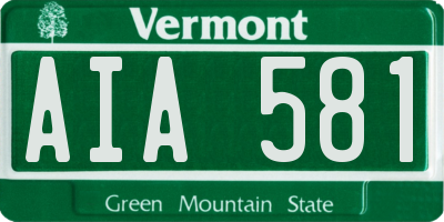 VT license plate AIA581