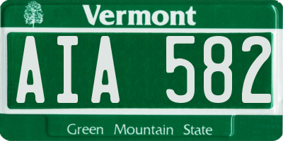 VT license plate AIA582