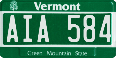 VT license plate AIA584