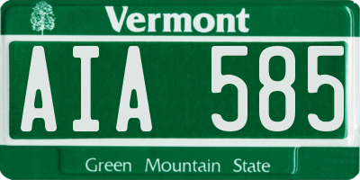VT license plate AIA585