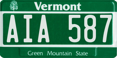 VT license plate AIA587