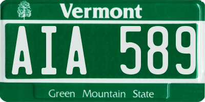 VT license plate AIA589