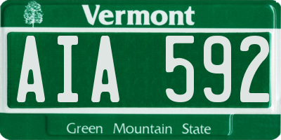 VT license plate AIA592