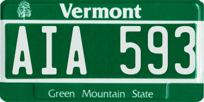 VT license plate AIA593