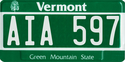 VT license plate AIA597