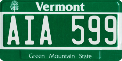VT license plate AIA599