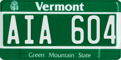 VT license plate AIA604