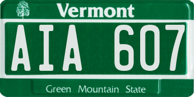 VT license plate AIA607