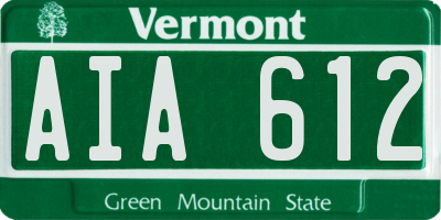 VT license plate AIA612