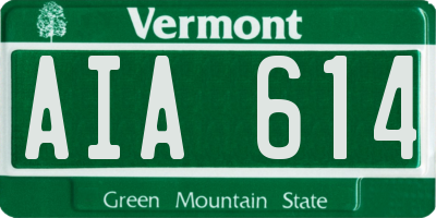 VT license plate AIA614