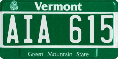 VT license plate AIA615