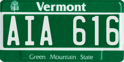 VT license plate AIA616