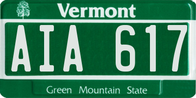 VT license plate AIA617