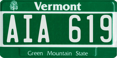 VT license plate AIA619
