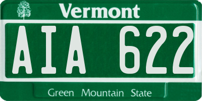 VT license plate AIA622