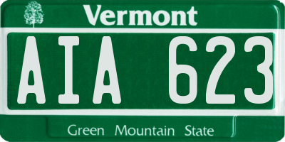 VT license plate AIA623