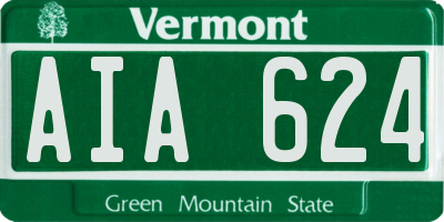 VT license plate AIA624