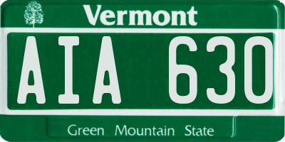 VT license plate AIA630