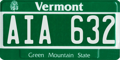 VT license plate AIA632