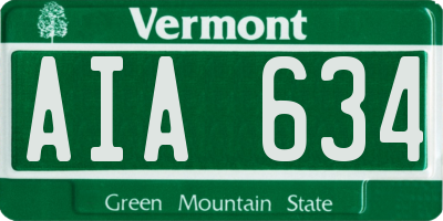 VT license plate AIA634