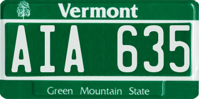 VT license plate AIA635