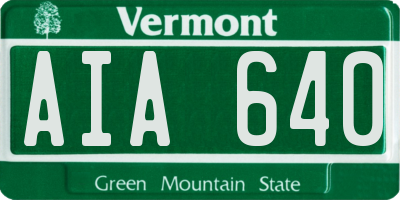 VT license plate AIA640