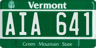 VT license plate AIA641