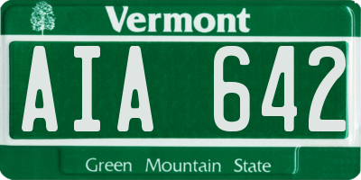 VT license plate AIA642
