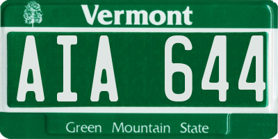 VT license plate AIA644