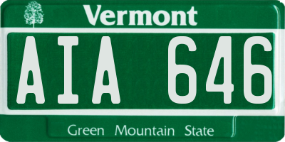 VT license plate AIA646