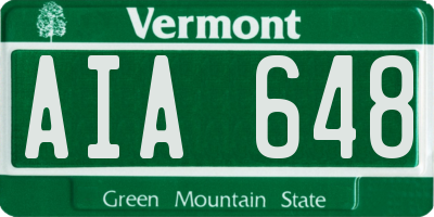 VT license plate AIA648