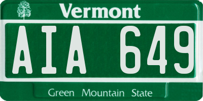 VT license plate AIA649