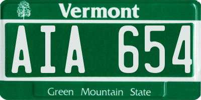 VT license plate AIA654