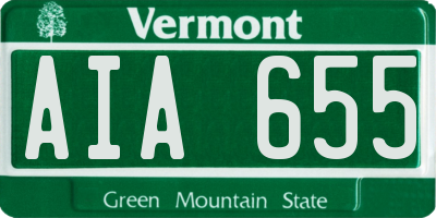 VT license plate AIA655