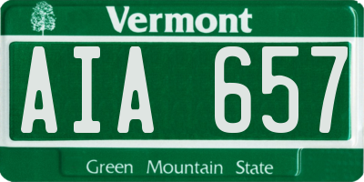 VT license plate AIA657