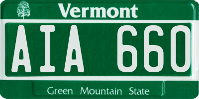 VT license plate AIA660