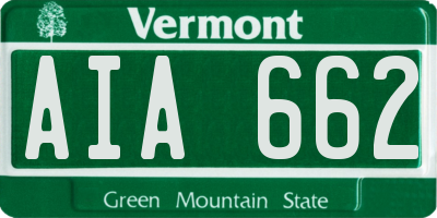 VT license plate AIA662