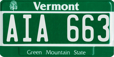 VT license plate AIA663