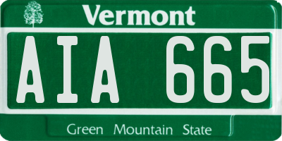 VT license plate AIA665