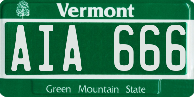 VT license plate AIA666