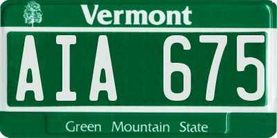 VT license plate AIA675