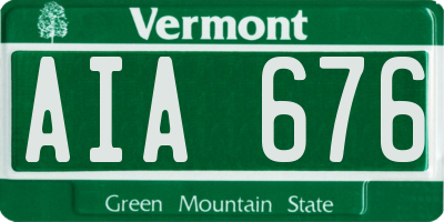 VT license plate AIA676