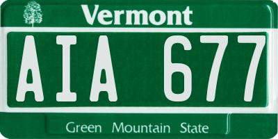 VT license plate AIA677