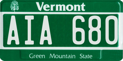 VT license plate AIA680